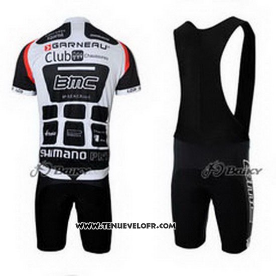 2011 Maillot Ciclismo BMC Blanc et Noir Manches Courtes et Cuissard